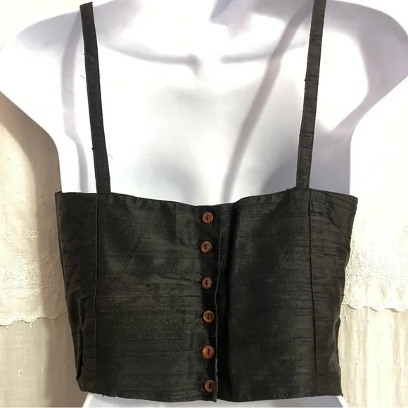 Silk Bustier Corset Halter Top Camisole - Picture 8 of 11